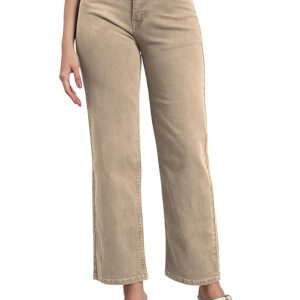 KARGEENS Women's Cotton Loose Fit Wide Leg High Rise Jeans Pant